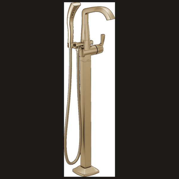 Delta Single hole installation Hole Floor-Mount Tub Filler Faucet, Champagne Bronze T4776-CZFL